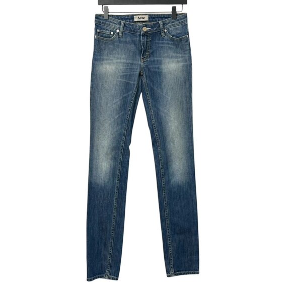 Acne Women's Kex Skinny Jeans in Le Blue Low Rise Cotton Stretch Size 29 x 34 - Picture 1 of 10